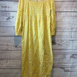 Yellow Patterned Women's Maxi Dress